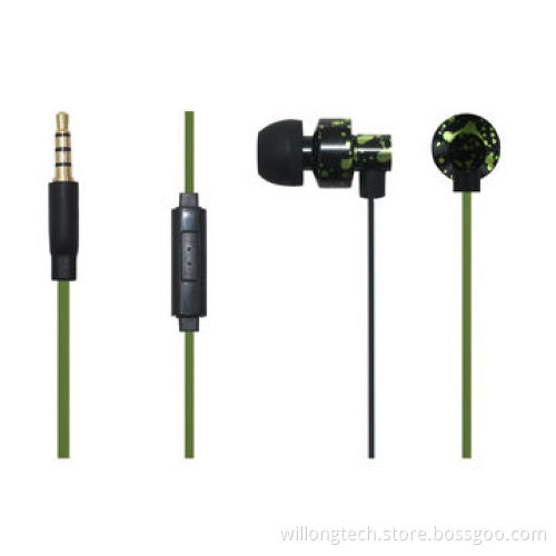 Novelty two-tone TPE flat cable oxidation earphones